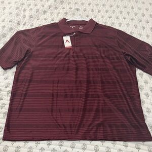 Antiqua Maroon Striped Polo Shirt